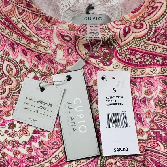 Cupio Pink Paisley Blouse - Picture 3 of 3